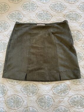 NWOT Olive Green Faux Suede Mini Skirt